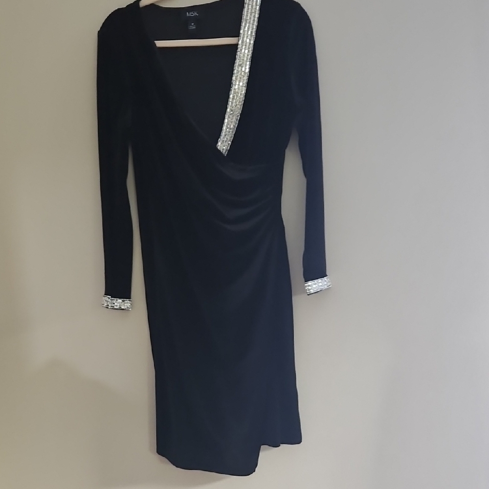 Balck Velvet/sued Asymmetrical Dress